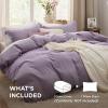 imageBedsure White Duvet Cover Full Size  3 Pieces Prewashed Extra Soft CottonLike Polyester Bedding Set Includes 1 Duvet Cover 80x90 Inches with Zipper Closure amp 2 Pillow Shams Comforter Not Included06  Grayish Purple No Comforter
