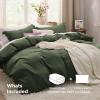 imageBedsure White Duvet Cover Full Size  3 Pieces Prewashed Extra Soft CottonLike Polyester Bedding Set Includes 1 Duvet Cover 80x90 Inches with Zipper Closure amp 2 Pillow Shams Comforter Not Included03  Olive Green No Comforter