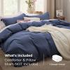 imageBedsure White Duvet Cover Full Size  3 Pieces Prewashed Extra Soft CottonLike Polyester Bedding Set Includes 1 Duvet Cover 80x90 Inches with Zipper Closure amp 2 Pillow Shams Comforter Not Included05  Navy No Comforter