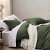 imageBedsure White Duvet Cover Full Size  3 Pieces Prewashed Extra Soft CottonLike Polyester Bedding Set Includes 1 Duvet Cover 80x90 Inches with Zipper Closure amp 2 Pillow Shams Comforter Not Included03  Olive Green No Comforter