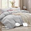 imageBedsure White Duvet Cover Full Size  3 Pieces Prewashed Extra Soft CottonLike Polyester Bedding Set Includes 1 Duvet Cover 80x90 Inches with Zipper Closure amp 2 Pillow Shams Comforter Not Included04  Light Grey No Comforter