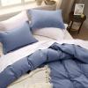 imageBedsure White Duvet Cover Full Size  3 Pieces Prewashed Extra Soft CottonLike Polyester Bedding Set Includes 1 Duvet Cover 80x90 Inches with Zipper Closure amp 2 Pillow Shams Comforter Not Included05  Slate Blue No Comforter
