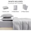 imageBedsure White Duvet Cover Full Size  3 Pieces Prewashed Extra Soft CottonLike Polyester Bedding Set Includes 1 Duvet Cover 80x90 Inches with Zipper Closure amp 2 Pillow Shams Comforter Not Included04  Light Grey No Comforter