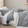 imageBedsure White Duvet Cover Full Size  3 Pieces Prewashed Extra Soft CottonLike Polyester Bedding Set Includes 1 Duvet Cover 80x90 Inches with Zipper Closure amp 2 Pillow Shams Comforter Not Included04  Grey No Comforter