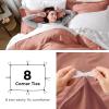 imageBedsure White Duvet Cover Full Size  3 Pieces Prewashed Extra Soft CottonLike Polyester Bedding Set Includes 1 Duvet Cover 80x90 Inches with Zipper Closure amp 2 Pillow Shams Comforter Not Included09  Pink Clay No Comforter