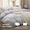 imageBedsure White Duvet Cover Full Size  3 Pieces Prewashed Extra Soft CottonLike Polyester Bedding Set Includes 1 Duvet Cover 80x90 Inches with Zipper Closure amp 2 Pillow Shams Comforter Not Included04  Light Grey No Comforter