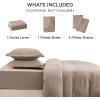 imageBedsure White Duvet Cover Full Size  3 Pieces Prewashed Extra Soft CottonLike Polyester Bedding Set Includes 1 Duvet Cover 80x90 Inches with Zipper Closure amp 2 Pillow Shams Comforter Not Included02  Khaki No Comforter