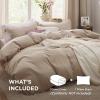 imageBedsure White Duvet Cover Full Size  3 Pieces Prewashed Extra Soft CottonLike Polyester Bedding Set Includes 1 Duvet Cover 80x90 Inches with Zipper Closure amp 2 Pillow Shams Comforter Not Included02  Deep Beige No Comforter