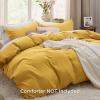 imageBedsure White Duvet Cover Full Size  3 Pieces Prewashed Extra Soft CottonLike Polyester Bedding Set Includes 1 Duvet Cover 80x90 Inches with Zipper Closure amp 2 Pillow Shams Comforter Not Included08  Mustard Yellow No Comforter