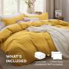 imageBedsure White Duvet Cover Full Size  3 Pieces Prewashed Extra Soft CottonLike Polyester Bedding Set Includes 1 Duvet Cover 80x90 Inches with Zipper Closure amp 2 Pillow Shams Comforter Not Included08  Mustard Yellow No Comforter