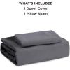imageBedsure White Duvet Cover Full Size  3 Pieces Prewashed Extra Soft CottonLike Polyester Bedding Set Includes 1 Duvet Cover 80x90 Inches with Zipper Closure amp 2 Pillow Shams Comforter Not Included04  Dark Grey No Comforter