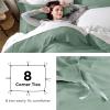 imageBedsure White Duvet Cover Full Size  3 Pieces Prewashed Extra Soft CottonLike Polyester Bedding Set Includes 1 Duvet Cover 80x90 Inches with Zipper Closure amp 2 Pillow Shams Comforter Not Included03  Sage Green No Comforter