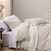 imageBedsure White Duvet Cover Full Size  3 Pieces Prewashed Extra Soft CottonLike Polyester Bedding Set Includes 1 Duvet Cover 80x90 Inches with Zipper Closure amp 2 Pillow Shams Comforter Not Included02  Linen No Comforter