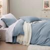 imageBedsure White Duvet Cover Full Size  3 Pieces Prewashed Extra Soft CottonLike Polyester Bedding Set Includes 1 Duvet Cover 80x90 Inches with Zipper Closure amp 2 Pillow Shams Comforter Not Included05  Mineral Blue No Comforter