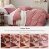 imageBedsure White Duvet Cover Full Size  3 Pieces Prewashed Extra Soft CottonLike Polyester Bedding Set Includes 1 Duvet Cover 80x90 Inches with Zipper Closure amp 2 Pillow Shams Comforter Not Included09  Pink Clay No Comforter
