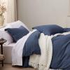 imageBedsure White Duvet Cover Full Size  3 Pieces Prewashed Extra Soft CottonLike Polyester Bedding Set Includes 1 Duvet Cover 80x90 Inches with Zipper Closure amp 2 Pillow Shams Comforter Not Included05  Navy No Comforter