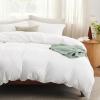 imageBedsure White Duvet Cover Full Size  3 Pieces Prewashed Extra Soft CottonLike Polyester Bedding Set Includes 1 Duvet Cover 80x90 Inches with Zipper Closure amp 2 Pillow Shams Comforter Not Included00  White No Comforter