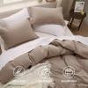 imageBedsure White Duvet Cover Full Size  3 Pieces Prewashed Extra Soft CottonLike Polyester Bedding Set Includes 1 Duvet Cover 80x90 Inches with Zipper Closure amp 2 Pillow Shams Comforter Not Included02  Khaki No Comforter