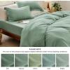imageBedsure White Duvet Cover Full Size  3 Pieces Prewashed Extra Soft CottonLike Polyester Bedding Set Includes 1 Duvet Cover 80x90 Inches with Zipper Closure amp 2 Pillow Shams Comforter Not Included03  Sage Green No Comforter