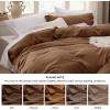 imageBedsure White Duvet Cover Full Size  3 Pieces Prewashed Extra Soft CottonLike Polyester Bedding Set Includes 1 Duvet Cover 80x90 Inches with Zipper Closure amp 2 Pillow Shams Comforter Not Included02  Brown No Comforter