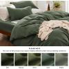 imageBedsure White Duvet Cover Full Size  3 Pieces Prewashed Extra Soft CottonLike Polyester Bedding Set Includes 1 Duvet Cover 80x90 Inches with Zipper Closure amp 2 Pillow Shams Comforter Not Included03  Olive Green No Comforter
