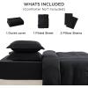 imageBedsure White Duvet Cover Full Size  3 Pieces Prewashed Extra Soft CottonLike Polyester Bedding Set Includes 1 Duvet Cover 80x90 Inches with Zipper Closure amp 2 Pillow Shams Comforter Not Included07  Black No Comforter