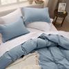 imageBedsure White Duvet Cover Full Size  3 Pieces Prewashed Extra Soft CottonLike Polyester Bedding Set Includes 1 Duvet Cover 80x90 Inches with Zipper Closure amp 2 Pillow Shams Comforter Not Included05  Mineral Blue No Comforter