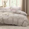 imageBedsure White Duvet Cover Full Size  3 Pieces Prewashed Extra Soft CottonLike Polyester Bedding Set Includes 1 Duvet Cover 80x90 Inches with Zipper Closure amp 2 Pillow Shams Comforter Not Included02  Linen No Comforter