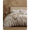 imageBedsure 100 Linen Duvet Cover King Size Washed 170 GMS European FlaxLinen Soft 3pcs Bedding Set with Button Closure for Farmhouse Natural Texture Breathable for Hot Sleeper Grey KingLinen No Comforter