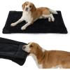 imageBedsure Chew Proof Dog Bed Large Sized Dog  Chew Resistant Dog Crate Pad Machine Washable Durable Kennel Mat for Chewers with Reinforced Corners Black 35x22 inLCrate 35L x 22W x 1Th