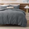 imageBedsure Removable Cover with Comforter Duvet Insert Queen  4 Pieces White Prewashed Soft Bedding Set for All Seasons Use Includes 1 Duvet Cover 1 Comforter 2 Pillow ShamsDark Gray