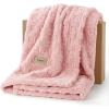 imageBedsure Waffle Couch Throw Blanket  GentleSoft Fleece Cozy Blanket for Sofa Bed Room Decor Super Fluffy Checkered Throw for Women Girls Warm Cute All Season Gift Tan 50x60 InchesLight Pink