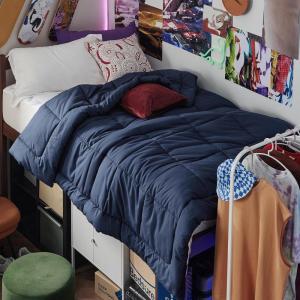 imageBedsure Comforter Duvet Insert  Quilted Comforters Queen Size All Season Duvet GentleSoft Down Alternative Bedding with 8 Tabs Gifts for WomenMen White Queen 88 x 88 InchesNavy Blue