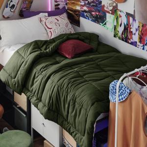 imageBedsure Comforter Duvet Insert  Quilted Comforters Queen Size All Season Duvet GentleSoft Down Alternative Bedding with 8 Tabs Gifts for WomenMen White Queen 88 x 88 InchesOlive Green