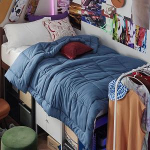 imageBedsure Comforter Duvet Insert  Quilted Comforters Queen Size All Season Duvet GentleSoft Down Alternative Bedding with 8 Tabs Gifts for WomenMen White Queen 88 x 88 InchesDark Slate Blue