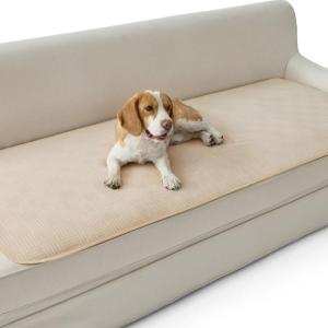 imageBedsure Waterproof Couch Cover for Dogs Washable  Waterproof Blanket for Large Dogs Couch Sofa Bed Cozy Lightweight Furniture Protector for Pet Cat Quick Drying Sandy Tan 52x82INSandy Tan