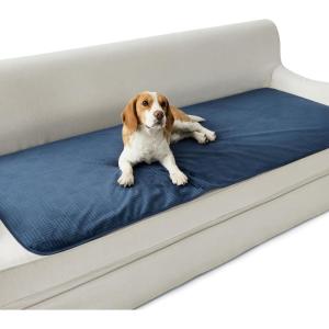 imageBedsure Waterproof Couch Cover for Dogs Washable  Waterproof Blanket for Large Dogs Couch Sofa Bed Cozy Lightweight Furniture Protector for Pet Cat Quick Drying Sandy Tan 52x82INNavy