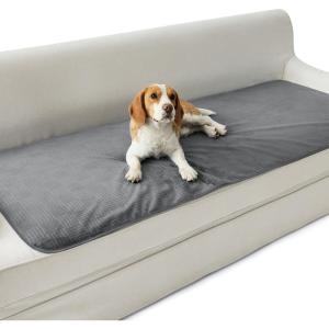 imageBedsure Waterproof Couch Cover for Dogs Washable  Waterproof Blanket for Large Dogs Couch Sofa Bed Cozy Lightweight Furniture Protector for Pet Cat Quick Drying Sandy Tan 52x82INAsh Grey