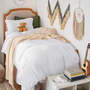 imageBedsure White Duvet Cover Full Size  3 Pieces Prewashed Extra Soft CottonLike Polyester Bedding Set Includes 1 Duvet Cover 80x90 Inches with Zipper Closure amp 2 Pillow Shams Comforter Not Included00  White No Comforter