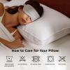imageBedsure Bed Pillows Queen Size Set of 2  Hotel Quality Down Alternative Support Gusseted Pillow for Sleeping  100 Cotton Cover 300 Thread Count  PureWoven Bedding for Back Stomach SleepersWhite