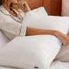 imageBedsure Bed Pillows Queen Size Set of 2  Hotel Quality Down Alternative Support Gusseted Pillow for Sleeping  100 Cotton Cover 300 Thread Count  PureWoven Bedding for Back Stomach SleepersWhite