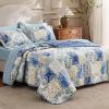 imageBedsure Floral Quilt Queen Size  Reversible Blue Floral Comforter Queen Size Spring amp Summer Lightweight Bedspread Quilted Bedding Soft Microfiber Coverlet for All Seasons 90x96  Lightweight Summer Reversible Ultra Soft Floral01  Patchwork Blue