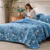 imageBedsure Floral Quilt Queen Size  Reversible Blue Floral Comforter Queen Size Spring amp Summer Lightweight Bedspread Quilted Bedding Soft Microfiber Coverlet for All Seasons 90x96  Lightweight Summer Reversible Ultra Soft Floral02  Blue Botanical