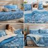 imageBedsure Floral Quilt Queen Size  Reversible Blue Floral Comforter Queen Size Spring amp Summer Lightweight Bedspread Quilted Bedding Soft Microfiber Coverlet for All Seasons 90x96  Lightweight Summer Reversible Ultra Soft Floral02  Blue Botanical