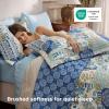 imageBedsure Floral Quilt Queen Size  Reversible Blue Floral Comforter Queen Size Spring amp Summer Lightweight Bedspread Quilted Bedding Soft Microfiber Coverlet for All Seasons 90x96  Lightweight Summer Reversible Ultra Soft Floral01  Patchwork Blue