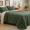 imageBedsure Green Bedspreads Queen Size  Ultra Soft PreWashed CloudLike Quilt Set Bedding Summer Queen Size Quilt Breathable amp Cozy Coverlets for All Season with 2 Matching Shams 90x96 Inches01  Olive Green