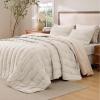 imageBedsure Green Bedspreads Queen Size  Ultra Soft PreWashed CloudLike Quilt Set Bedding Summer Queen Size Quilt Breathable amp Cozy Coverlets for All Season with 2 Matching Shams 90x96 Inches03  Beige