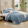 imageBedsure Quilts Queen Size  Lightweight Bedspreads Queen Size with Classic Honeycomb Quilting Soft Quilt Bedding Set Taupe Comforter Set Coverlet for All Seasons with 2 Pillow Shams 90 x 96  SkinFriendly Soft AllSeason Comfort Breathable Lightweight Machine Washable11  Dusty Blue Lucky Star