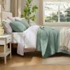 imageBedsure Quilts Queen Size  Lightweight Bedspreads Queen Size with Classic Honeycomb Quilting Soft Quilt Bedding Set Taupe Comforter Set Coverlet for All Seasons with 2 Pillow Shams 90 x 96  SkinFriendly Soft AllSeason Comfort Breathable Lightweight Machine Washable09  Sage Green Lucky Star