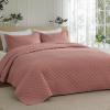 imageBedsure Quilts Queen Size  Lightweight Bedspreads Queen Size with Classic Honeycomb Quilting Soft Quilt Bedding Set Taupe Comforter Set Coverlet for All Seasons with 2 Pillow Shams 90 x 96  SkinFriendly Soft AllSeason Comfort Breathable Lightweight Machine Washable24  Grayish Pink